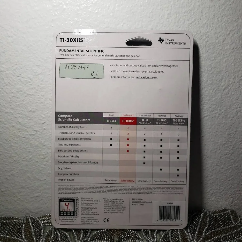 New Texas Instruments TI-30X IIS Scientific Calculator Blue solar battery School